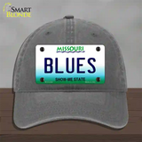 Blues Missouri State Novelty License Plate Hat Unconstructed Cotton / Charcoal