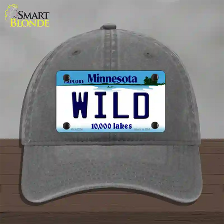 Wild Minnesota State Novelty License Plate Hat Unconstructed Cotton / Charcoal