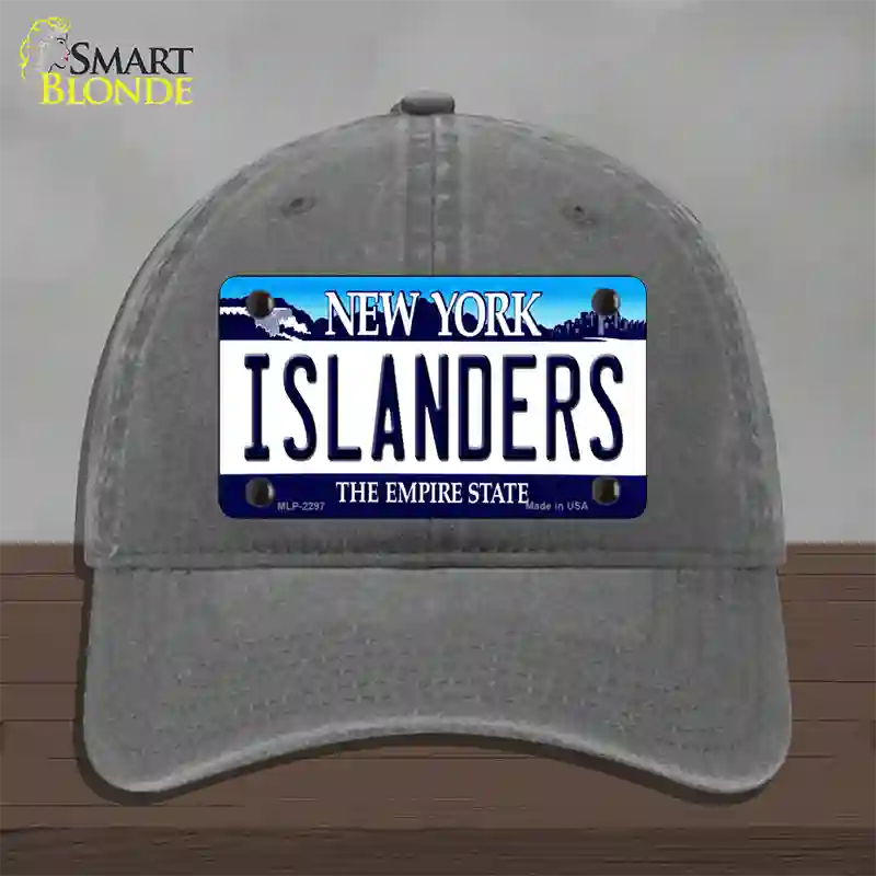 Islanders New York State Novelty License Plate Hat Unconstructed Cotton / Charcoal