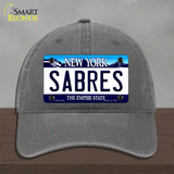 Sabres New York State Novelty License Plate Hat Unconstructed Cotton / Charcoal