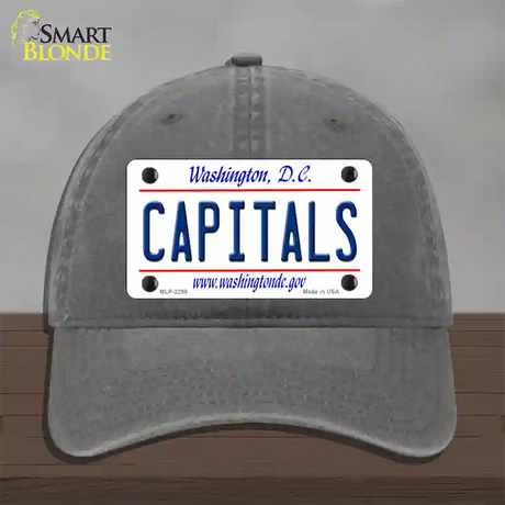 Capitals Washington DC State Novelty License Plate Hat Unconstructed Cotton / Charcoal