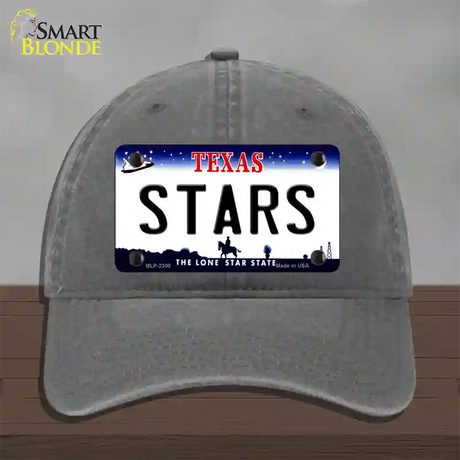 Stars Texas State Novelty License Plate Hat Unconstructed Cotton / Charcoal