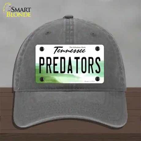 Predators Tennessee State Novelty License Plate Hat Unconstructed Cotton / Charcoal