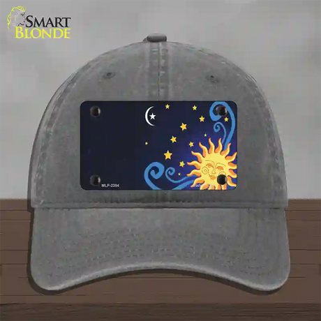 Celestial Sun Offset Novelty License Plate Hat Unconstructed Cotton / Charcoal