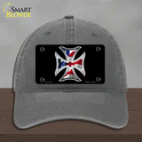 Maltese Cross Flag Novelty License Plate Hat Unconstructed Cotton / Charcoal