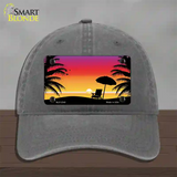 Sunset Beach Novelty License Plate Hat Unconstructed Cotton / Charcoal