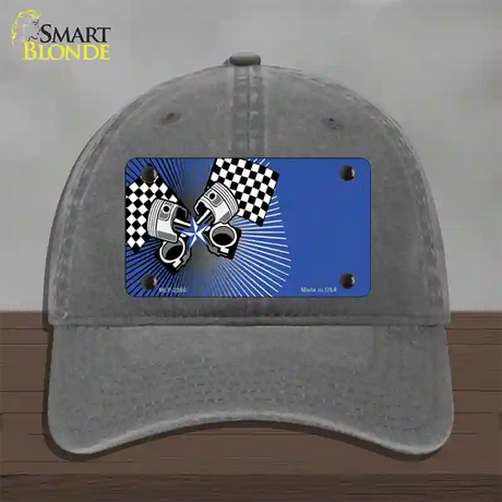 Racing Pistons Offset Novelty License Plate Hat Unconstructed Cotton / Charcoal