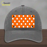 White Polka Dots Orange Novelty License Plate Hat Unconstructed Cotton / Charcoal