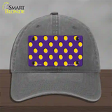 Yellow Polka Dots Purple Novelty License Plate Hat Unconstructed Cotton / Charcoal