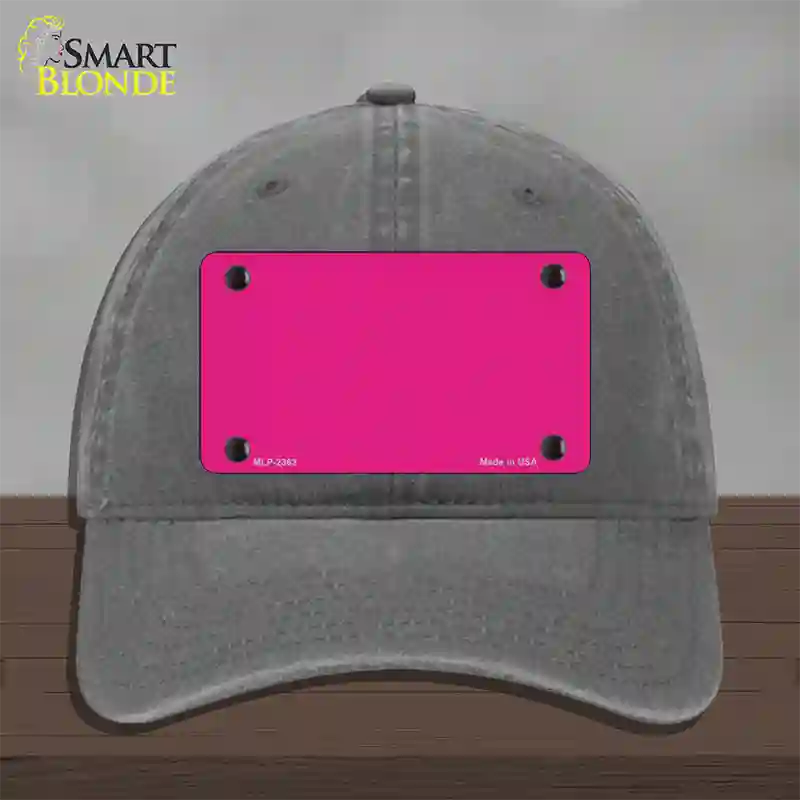 Pink Solid Novelty License Plate Hat Unconstructed Cotton / Charcoal