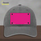 Pink Solid Novelty License Plate Hat Unconstructed Cotton / Charcoal