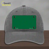 Green Solid Novelty License Plate Hat Unconstructed Cotton / Charcoal