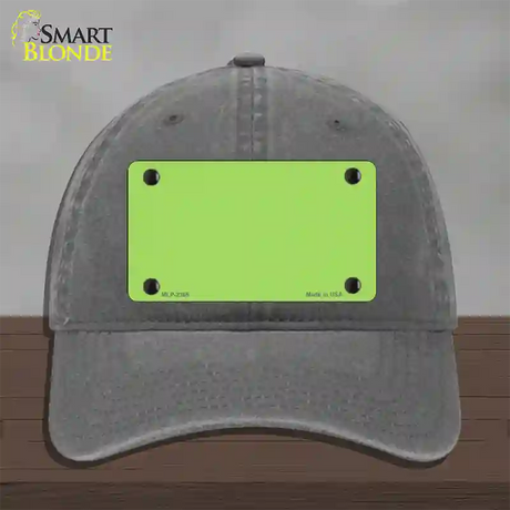 Lime Green Solid Novelty License Plate Hat Unconstructed Cotton / Charcoal