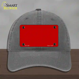 Red Solid Novelty License Plate Hat Unconstructed Cotton / Charcoal