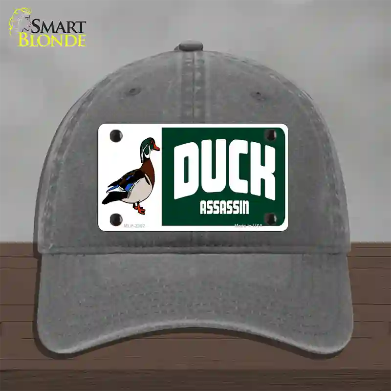 Duck Assassin Novelty License Plate Hat Unconstructed Cotton / Charcoal