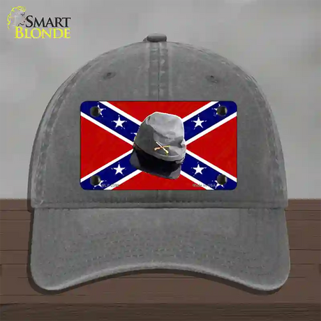 Confederate Army Cap Novelty License Plate Hat Unconstructed Cotton / Charcoal