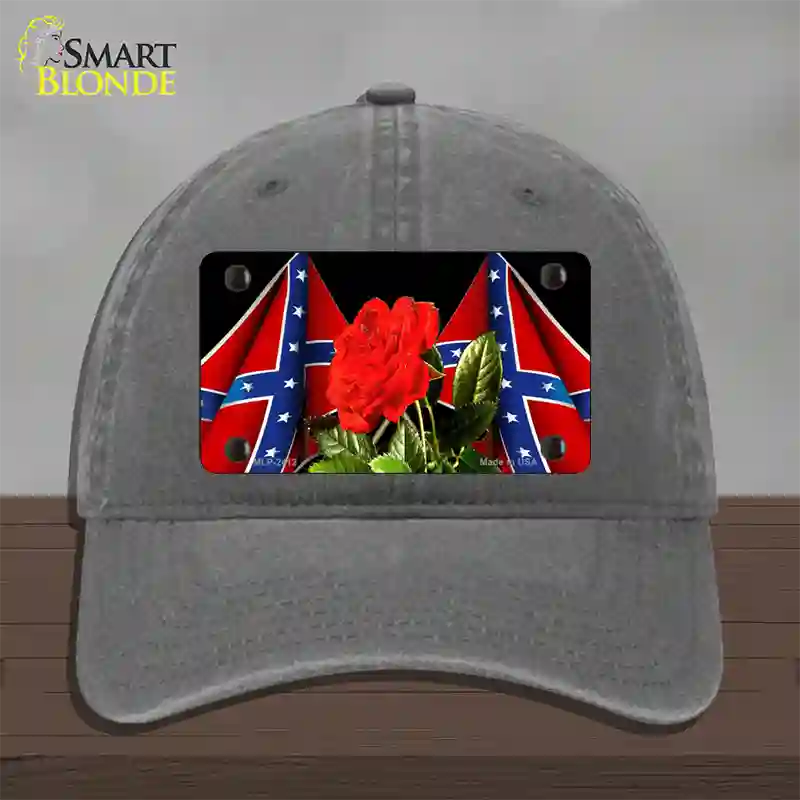 Rebel Rose Novelty License Plate Hat Unconstructed Cotton / Charcoal