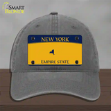 New York State Blanks Novelty License Plate Hat Unconstructed Cotton / Charcoal