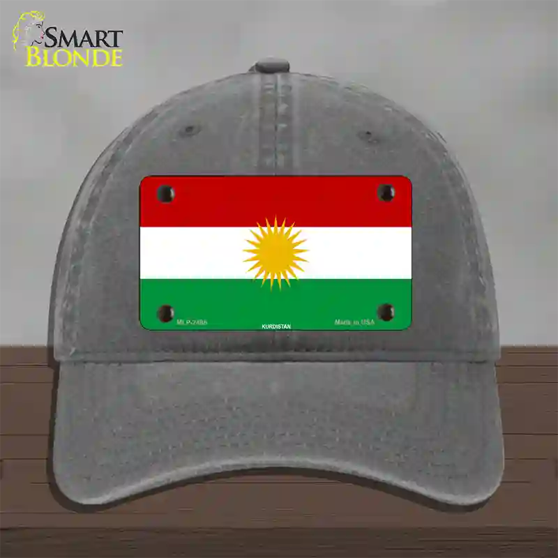 Kurdistan Flag Novelty License Plate Hat Unconstructed Cotton / Charcoal