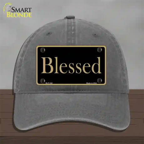 Blessed Gold Novelty License Plate Hat Unconstructed Cotton / Charcoal