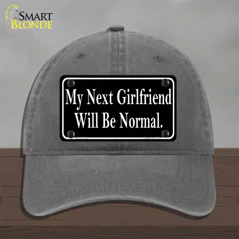 My Next Girlfriend Novelty License Plate Hat Unconstructed Cotton / Charcoal