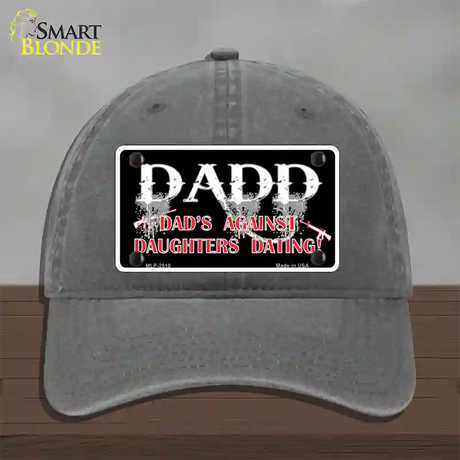 Dads Against Daughters Dating Novelty License Plate Hat Unconstructed Cotton / Charcoal