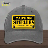 Caution Steelers Novelty License Plate Hat Unconstructed Cotton / Charcoal