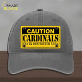 Caution Cardinals Novelty License Plate Hat Unconstructed Cotton / Charcoal