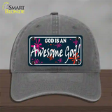 God Is An Awesome God Novelty License Plate Hat Unconstructed Cotton / Charcoal