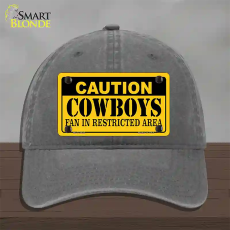 Caution Cowboys Novelty License Plate Hat Unconstructed Cotton / Charcoal