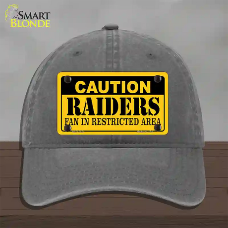 Caution Raiders Novelty License Plate Hat Unconstructed Cotton / Charcoal