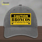 Caution Broncos Novelty License Plate Hat Unconstructed Cotton / Charcoal