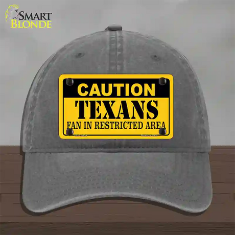 Caution Texans Novelty License Plate Hat Unconstructed Cotton / Charcoal