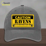 Caution Ravens Novelty License Plate Hat Unconstructed Cotton / Charcoal