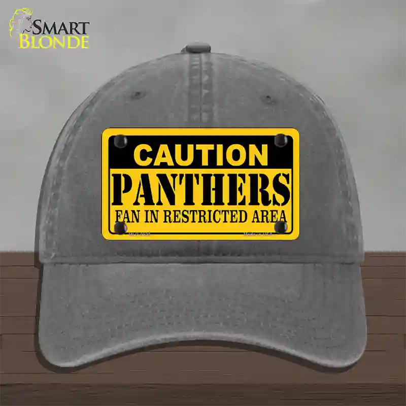 Caution Panthers Novelty License Plate Hat Unconstructed Cotton / Charcoal