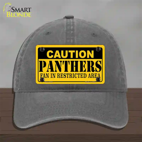 Caution Panthers Novelty License Plate Hat Unconstructed Cotton / Charcoal