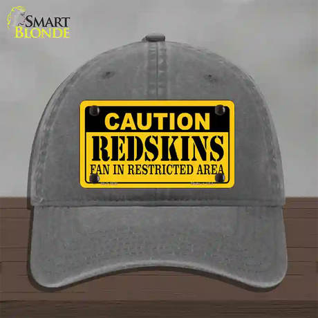 Caution Redskins Novelty License Plate Hat Unconstructed Cotton / Charcoal