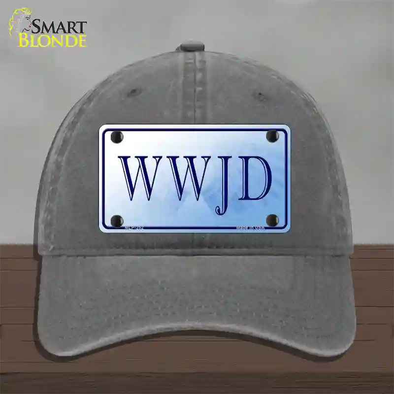 WWJD Novelty License Plate Hat Unconstructed Cotton / Charcoal