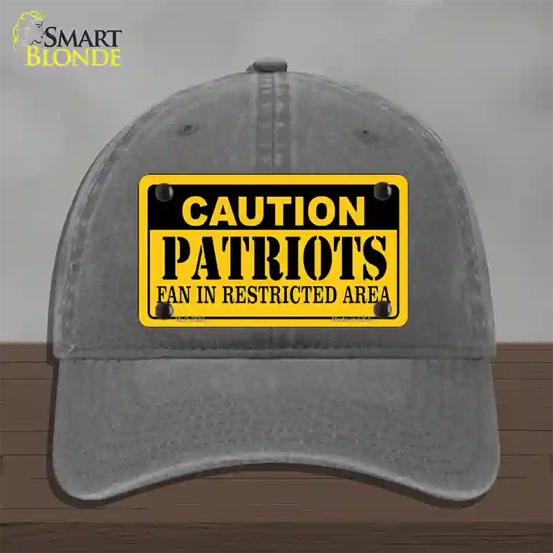 Caution Patriots Novelty License Plate Hat Unconstructed Cotton / Charcoal