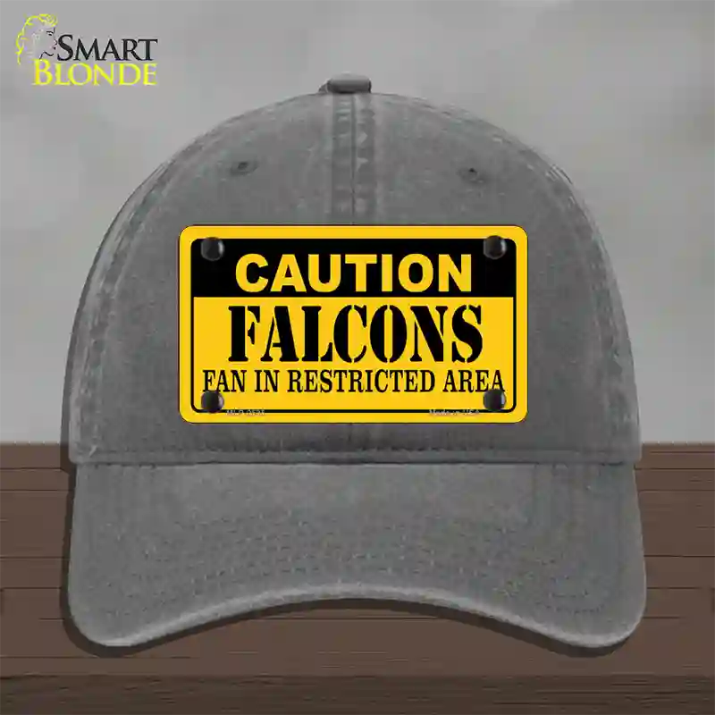 Caution Falcons Novelty License Plate Hat Unconstructed Cotton / Charcoal