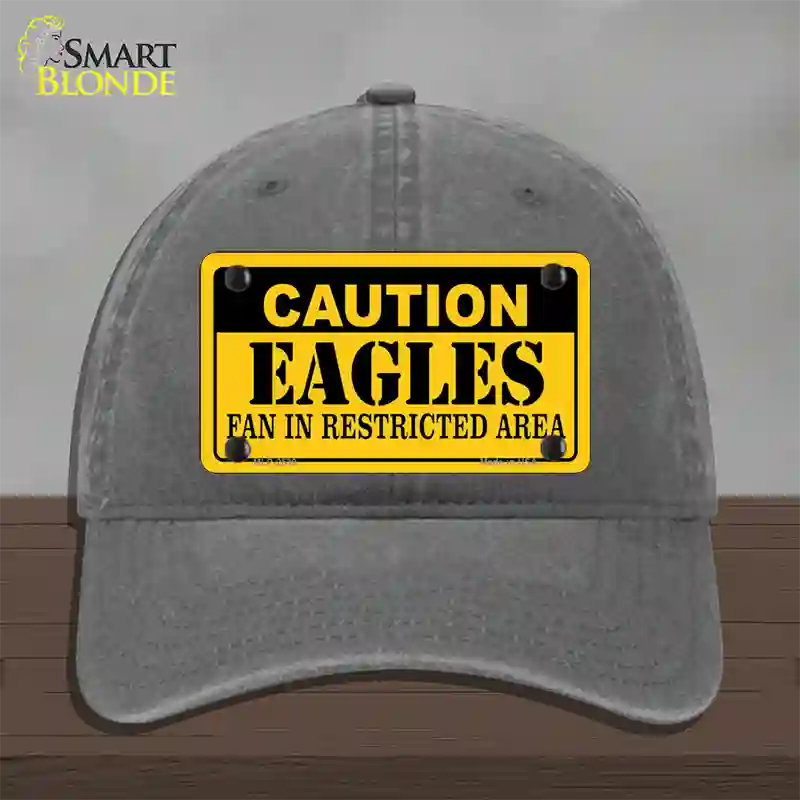 Caution Eagles Novelty License Plate Hat Unconstructed Cotton / Charcoal