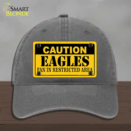 Caution Eagles Novelty License Plate Hat Unconstructed Cotton / Charcoal