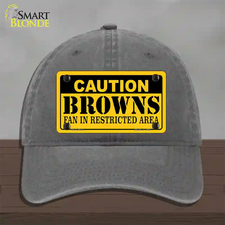 Caution Browns Novelty License Plate Hat Unconstructed Cotton / Charcoal