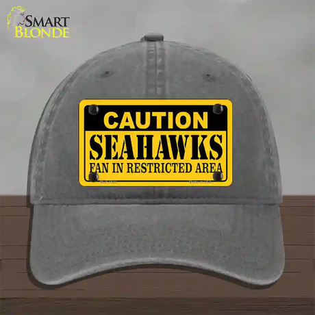 Caution Seahawks Novelty License Plate Hat Unconstructed Cotton / Charcoal