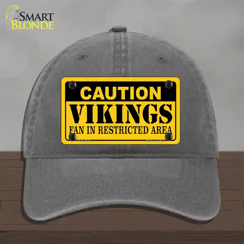 Caution Vikings Novelty License Plate Hat Unconstructed Cotton / Charcoal