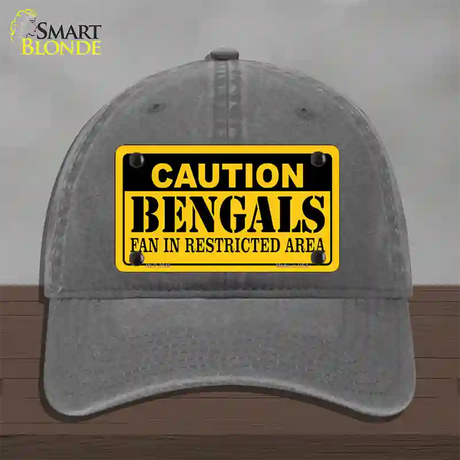 Caution Bengals Novelty License Plate Hat Unconstructed Cotton / Charcoal