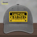 Caution Chargers Novelty License Plate Hat Unconstructed Cotton / Charcoal