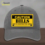 Caution Bills Novelty License Plate Hat Unconstructed Cotton / Charcoal