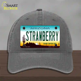 Strawberry Arizona Novelty License Plate Hat Unconstructed Cotton / Charcoal