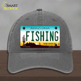 Fishing Arizona Novelty License Plate Hat Unconstructed Cotton / Charcoal